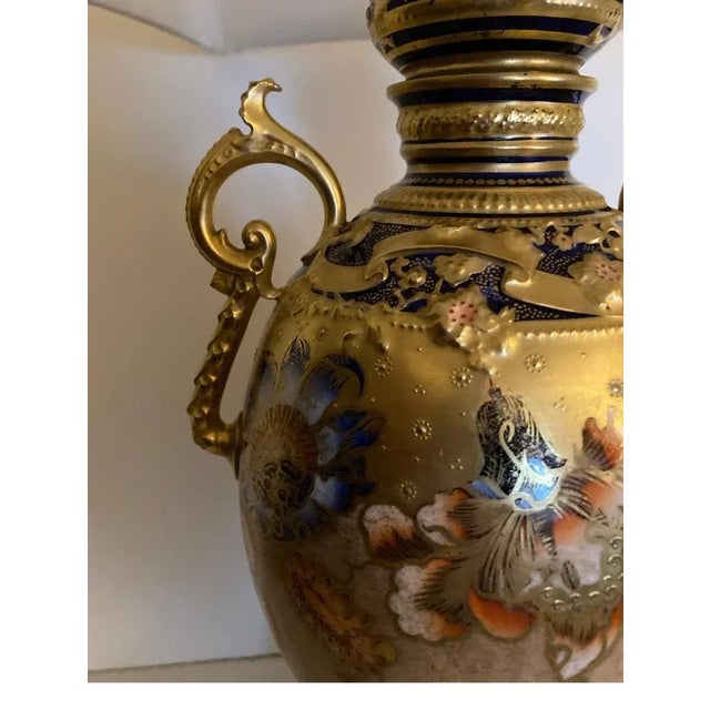 Mid 19th Century Cobalt and Gold Encrusted 19th Century Royal Crown Derby Lamp For Sale - Image 10 of 13