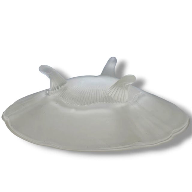 Lancaster Glass Depression Era Bowl Kay's Line Satin 3 Toed Bowl For Sale - Image 9 of 13