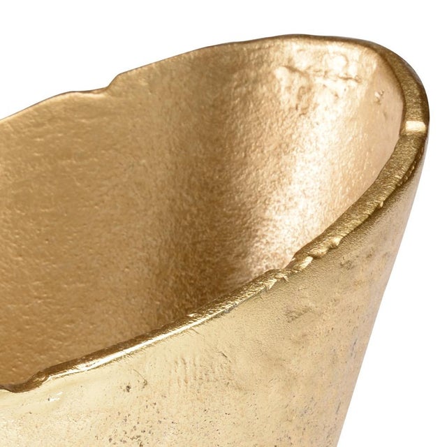 Brass plated aluminum 8.5h x 10w x 7.3d