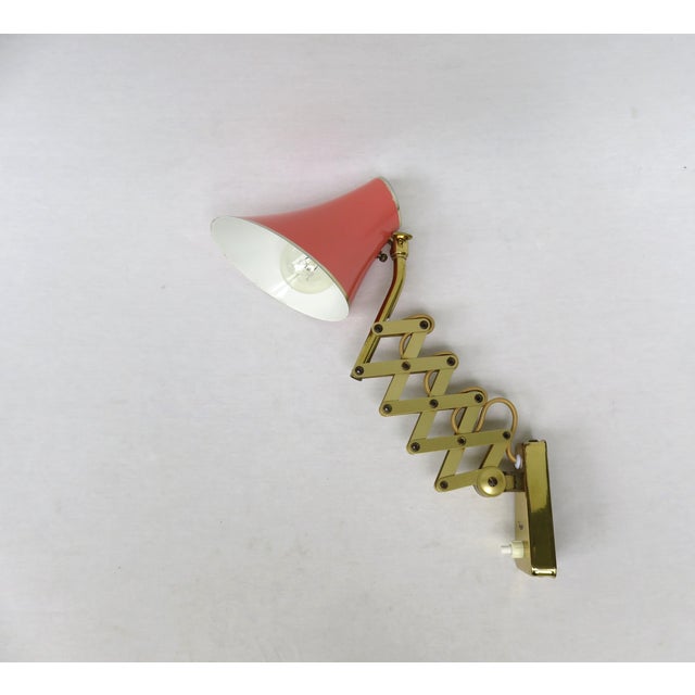 Mid-Century Aluminum and Brass Scissor Lamps, 1950s, Set of 2 For Sale - Image 4 of 18