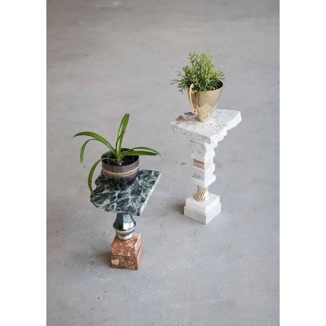 The lily flower Pot by Flétta Dimensions: 54.5 x 40 cm Materials: white marble, gold Trophy is a collection of tables,...