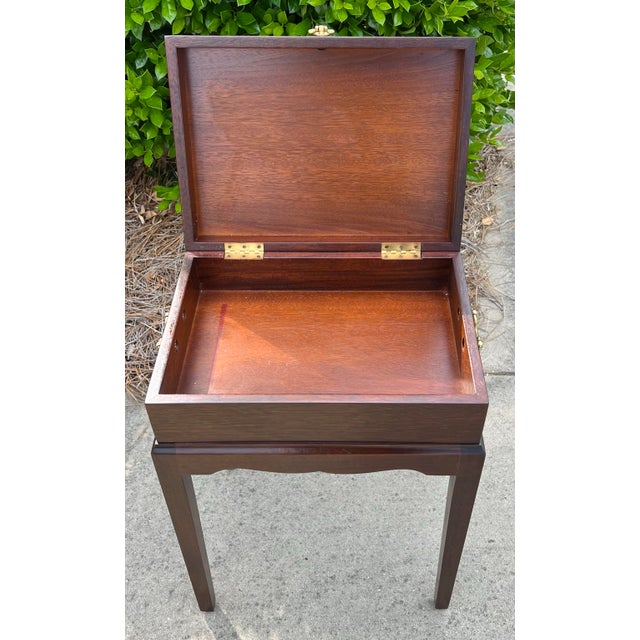 Brown Inlaid Mahogany Regency Style Box Table For Sale - Image 8 of 10