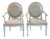 Pair of 19th Century Louis XVI Style Painted Oval-Back Fauteuils For Sale
