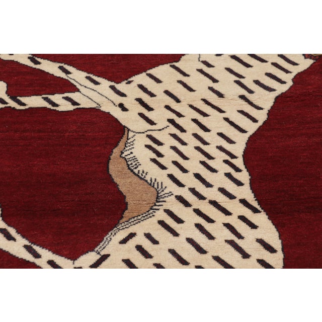 1950s Vintage Gabbeh Rug With Leopard Pictorial by Rug & Kilim, Afghanistan, 1950-1959 For Sale - Image 5 of 9
