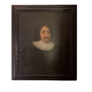 17th Century Portrait Painting of a Man Attributed to an Artist In the Circle of Cornelius Johnson, Framed For Sale