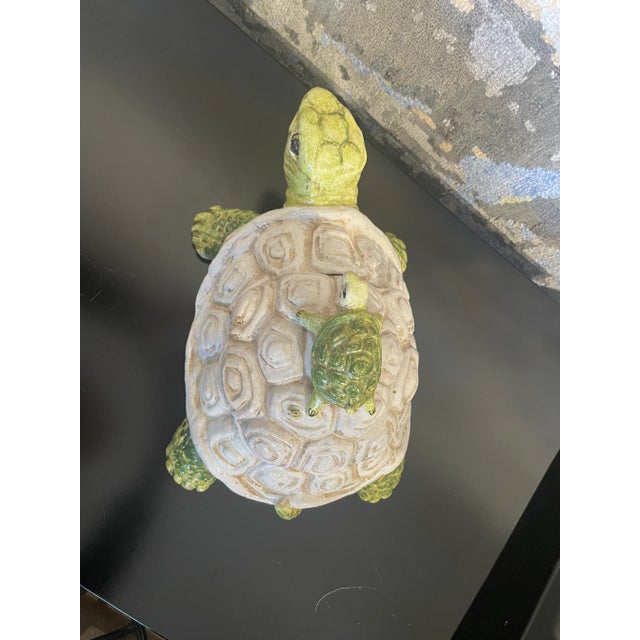 1990s Italian Hand-Painted Ceramic Turtle Cookie Jar For Sale In Dallas - Image 6 of 6