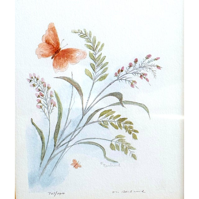 Original Mary Bertrand Botanical Watercolor Painting, Signed and Numbered, Custom Framed For Sale - Image 10 of 12