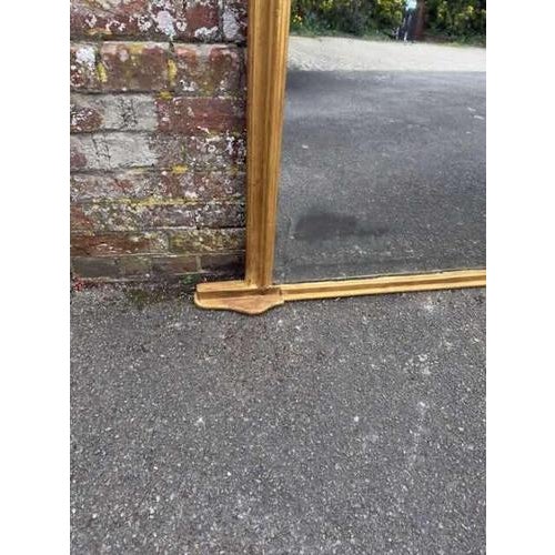 Large Antique English Carved Wood and Gesso Gilt Overmantle Mirror, 1800s For Sale - Image 6 of 8