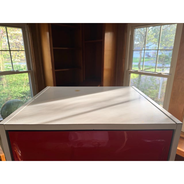 Orange Vintage 1970s Space Age Tallboy Dresser — Giovanni Maur for Treco — Original For Sale - Image 8 of 9