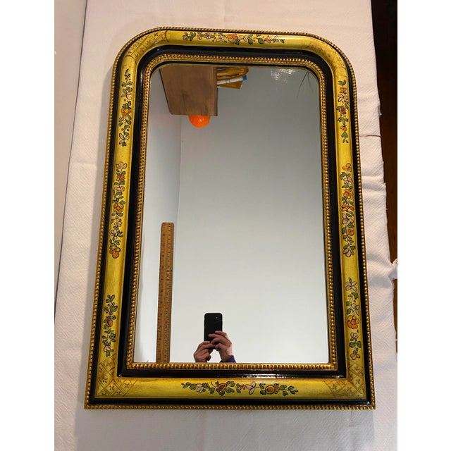 Wood Vintage 1960's LaBarge Hand Painted Mirror For Sale - Image 7 of 11