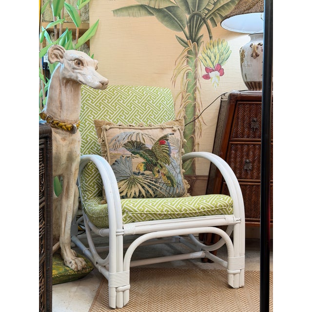 Vintage Tropical Bird Needlepoint Pillows With Tassel Trim Velvet Back-Pair For Sale - Image 11 of 12