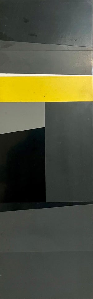 Jean Baier, 1960s Swiss Postwar Contemporary Geometric Abstract Painting on Metal Jean Baier, 1960