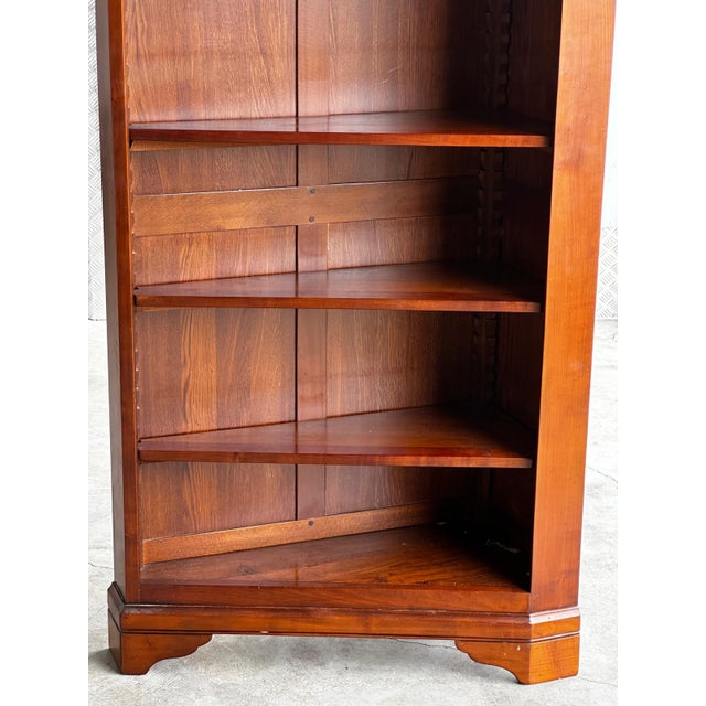 Rustic Corner Bookcase in Cherry Wood, 1920s For Sale - Image 3 of 18
