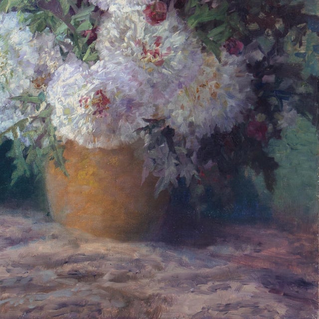 'Still Life of Dahlias' by Max Theodore Streckenbach, Circa 1900, German Floral Still Life For Sale - Image 10 of 14