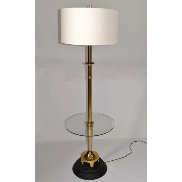 1970s Laurel Lamp Company Round Glass Side Table Floor Lamp Shade American, Unsigned For Sale - Image 12 of 12