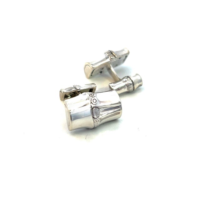 1990s Pair of Georg Jensen Estate Bambo Cufflinks Sterling Silver For Sale - Image 13 of 13
