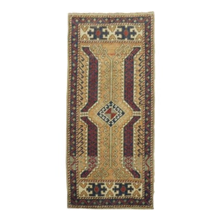 Camel Anatolian Vintage Mat rug no. y1793 For Sale