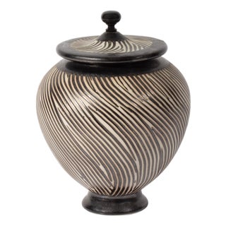 Studio Pottery Lidded Vessel by Brian Moore For Sale