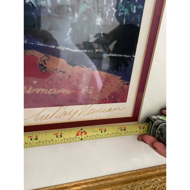 1980s “Gaylord Perry” 1982 Lithograph by LeRoy Neiman – Hand Signed – 39” X 30” Framed For Sale In Houston - Image 6 of 10