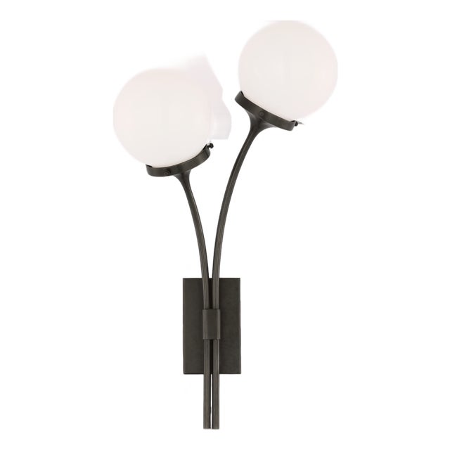 kate spade new york for Visual Comfort Signature Prescott Left Sconce in Bronze with White Glass For Sale