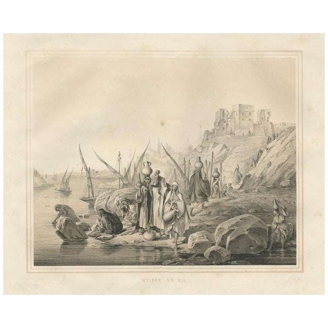 Egyptian Women at the Nile Water Scene, 1846, Paper For Sale - Image 10 of 10