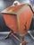 Wood Vintage 20th Century English Style Red Japanned Hinged Two-Sided Flip-Open Sewing Cabinet For Sale - Image 7 of 18
