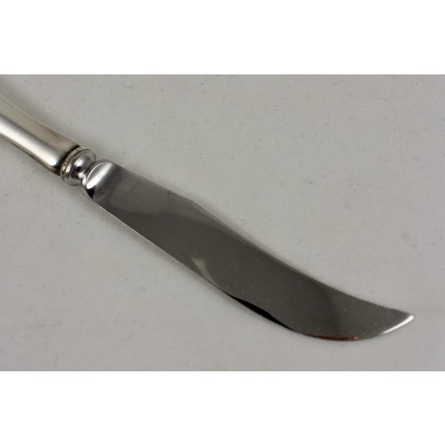 Late 19th Century Sterling Silver Handled Cheese & Fruit Knives, England a Set of 6 For Sale - Image 5 of 6