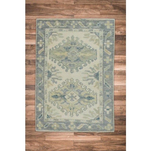 Early 21st Century Oriental Hand Knotted Rug Turkish Oushak 2'1" x 2'11" For Sale - Image 5 of 5
