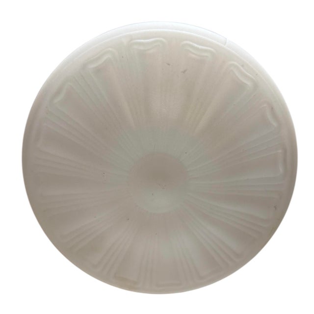 Rare 1910’s Cased Matte Glass Ceiling Pendant With Original Brass Holder For Sale - Image 4 of 5