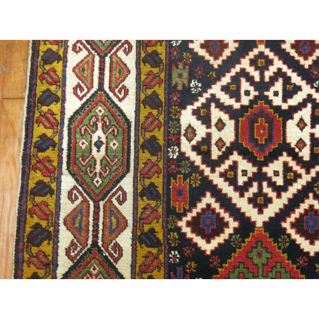 Navy Mustard Vintage Persian Bakhtiari Runner For Sale In New York - Image 6 of 6