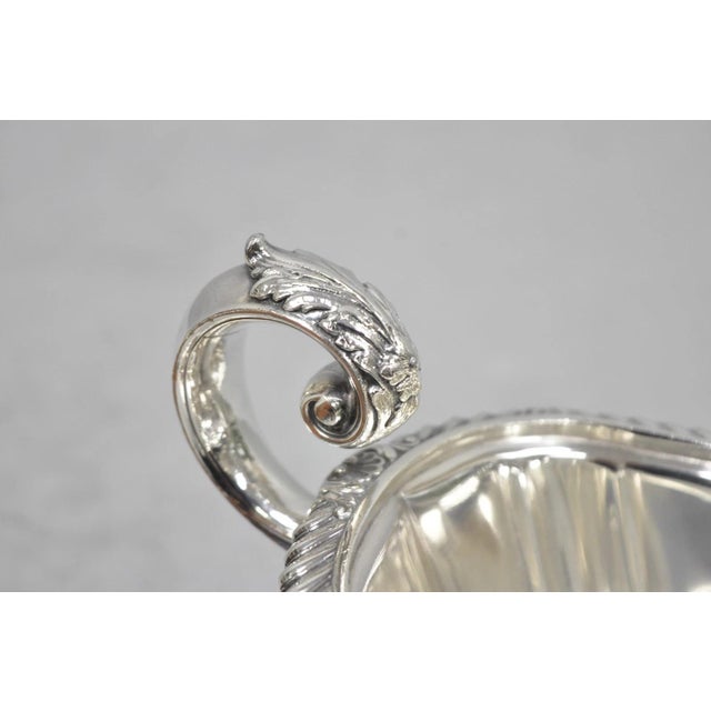 Vintage Gorham Y1130 Y1131 Victorian Silver Plated Gravy Sauce Boat & Underplate For Sale In Philadelphia - Image 6 of 18