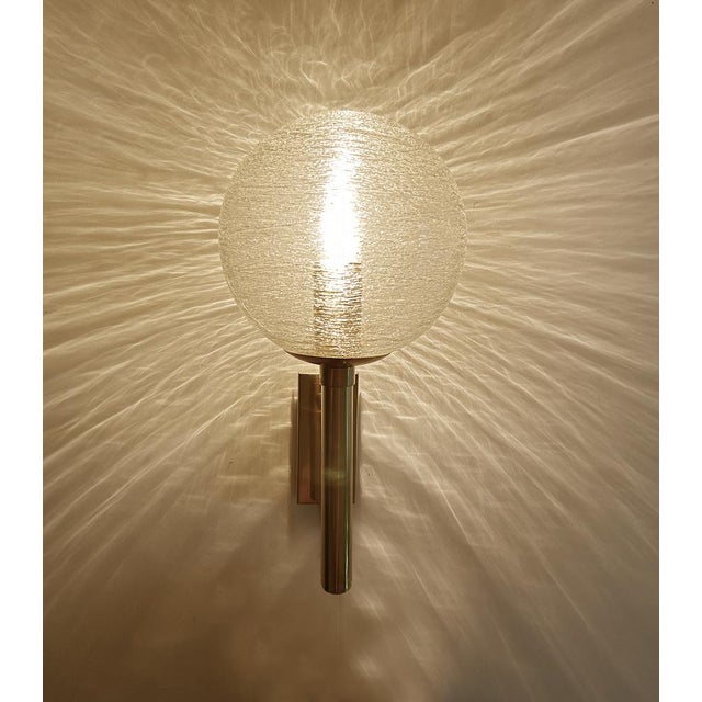 Metal Vintage Brutalist Glass Sconces from Doria Leuchten, Germany, Set of 2 For Sale - Image 7 of 18