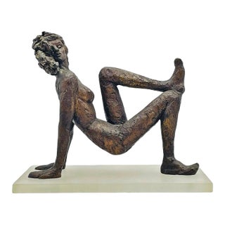 1980s Victor Salmones “By the Sea” Bronze Figurative Sculpture, Latin American Art For Sale