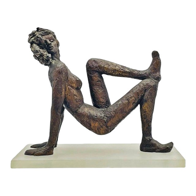 1980s Victor Salmones “By the Sea” Bronze Figurative Sculpture, Latin American Art For Sale