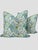 Beautiful custom made pillow pair. Front is Schumacher Albizia Embroidery Fabric in Blue & Green. Back is a Blue Belgian...