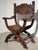 Antique Renaissance Revival Savonarola Chair in Hand-Carved Oak For Sale - Image 6 of 6