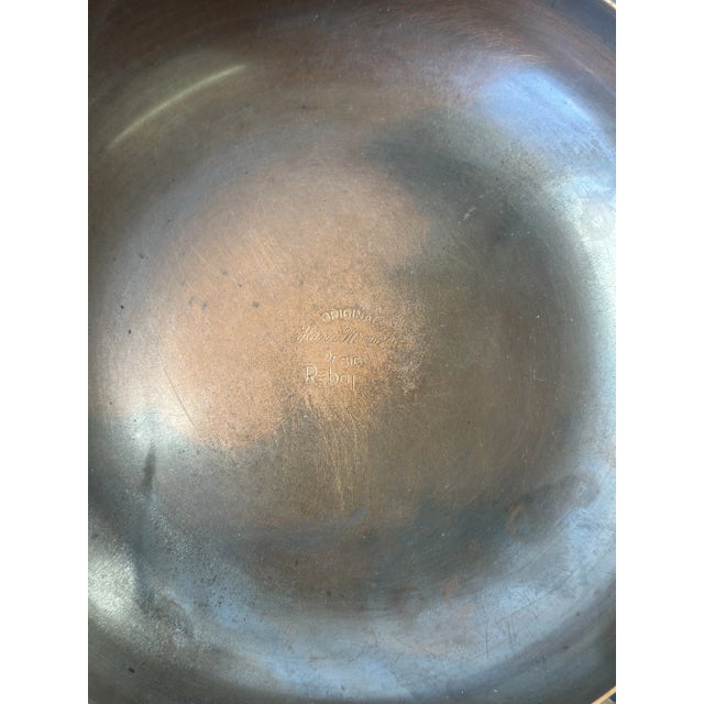 Vintage Modernist Sculptural Hand Wrought Copper Vessel With Spiral + Leaf Detail by Frank Rebajes, Circa 1940s-50s For Sale - Image 12 of 12