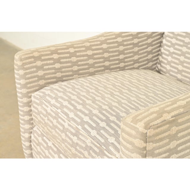 Baker Furniture Style Contemporary Upholstered Barrel Arm Lounge Chair For Sale - Image 9 of 14