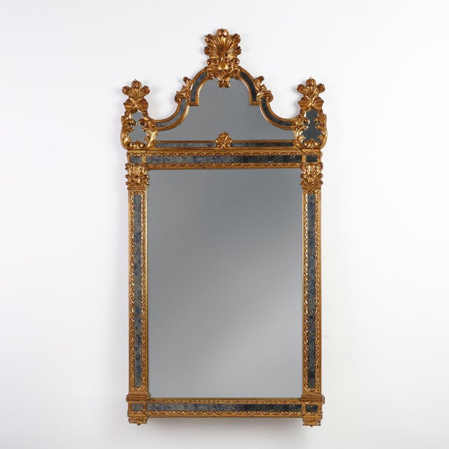20th Century Belgian Rococo-Venetian Mirror in Gilded Wood, 1980s For Sale - Image 11 of 11