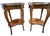 Pair of vintage Italian kidney-shaped marquetry side tables, featuring a classic mid-to-late 20th-century Rococo Revival...