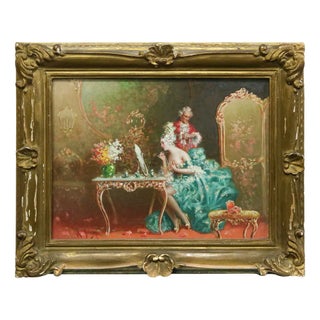 Raffaele Zeloni, Gallant Scene, 1890s, Oil on Panel, Framed For Sale