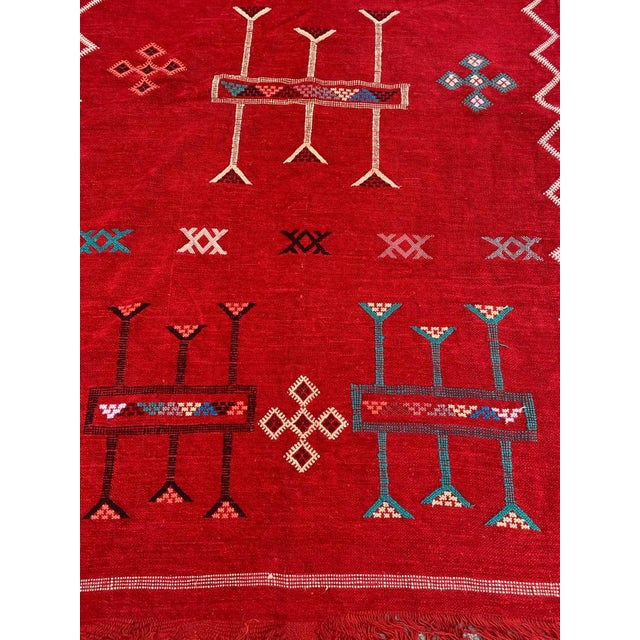 Vintage Silk and Cotton Moroccan Kilim Rug, 1950s For Sale - Image 4 of 18