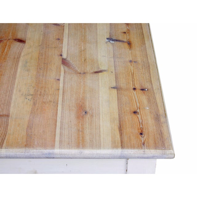 Large Swedish Painted Pine Kitchen Table, 19th Century For Sale - Image 9 of 10