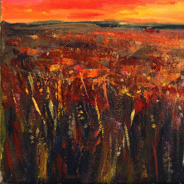 Textile Near and Far II - Original Contemporary Abstract Landscape Acrylic and Graphite Painting on Canvas by Jodi Miller For Sale - Image 7 of 9
