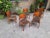 Vintage Chairs in Light Wood and Fabric Seat with Curved Backrest, 1960s, Set of 5 For Sale - Image 6 of 12