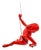Red Position Climbing Man Durable Polyresin 3d Hanging Wall Art Sculpture with Leathered Rope and Hanging Hardware For Sale
