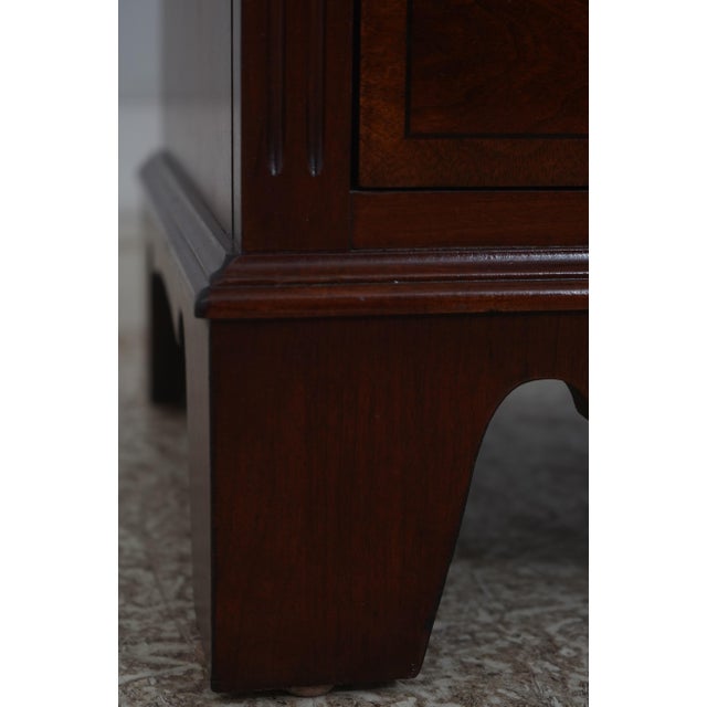 Wood Lexington Cherry Inlaid 4 Drawer Chest Nightstand For Sale - Image 7 of 18