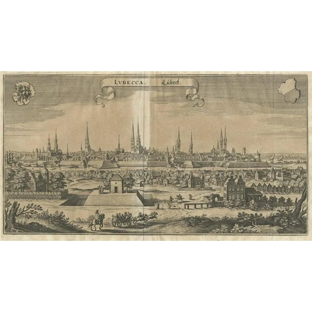Merian, Hanseatic City of Lübeck in Northern Germany, 1650, Paper For Sale - Image 5 of 6