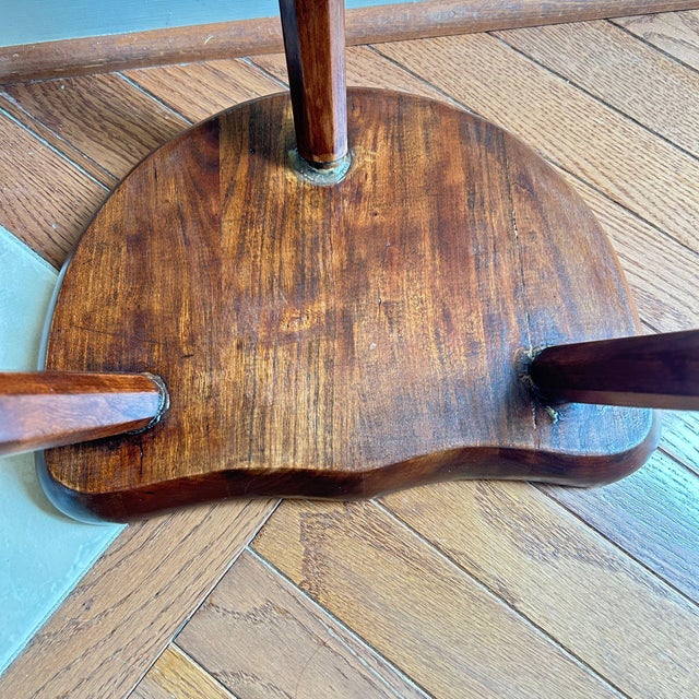 Late 19th Century Hand Crafted Solid Cherry Wood 3 Legged Milking Stool For Sale - Image 4 of 4