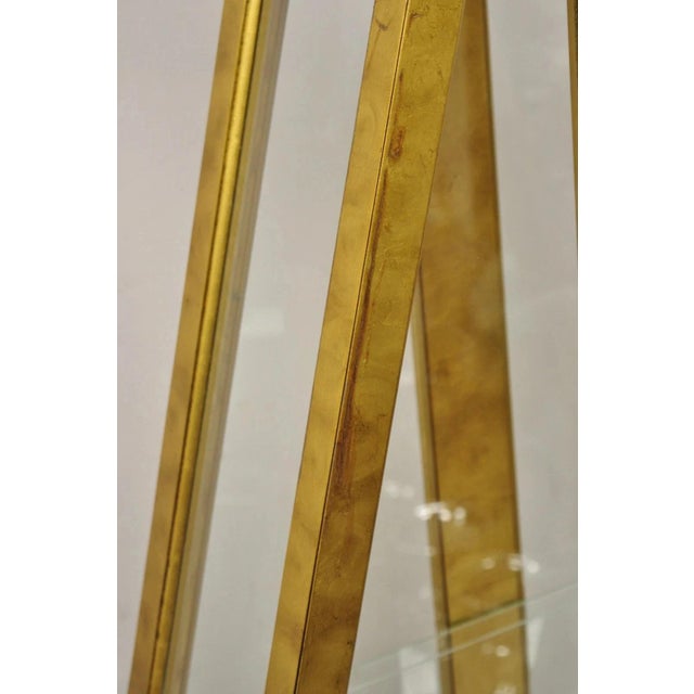 Wood Vintage Hollywood Regency Gold Gilt Diamond Shaped Etagere Curio Display Cabinet For Sale - Image 7 of 11